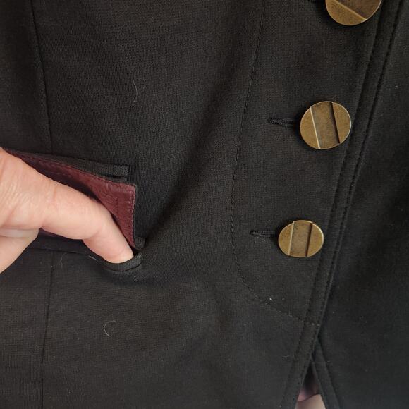 Tribal Blazer Women’s SZ 10 Black Lined Knit Decorative Buttons EUC - Picture 7 of 15